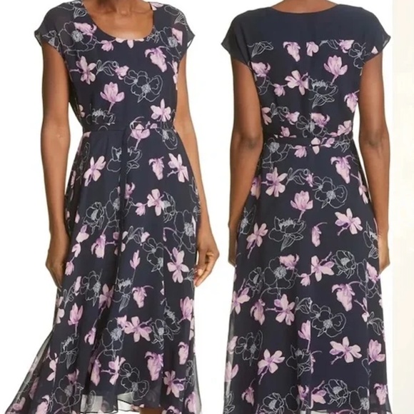 Soft Print Dress - New With Tags - NEVER WORN - Navy Mix